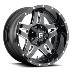 FUEL 20X9 FULL BLOWN (6X139.7/6X135) ET+20 CB106.1 GLOSS BLACK/MILLED EDGES WHEEL AND TYRE PACKAGE