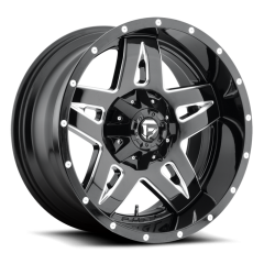 FUEL 17X9 FULL BLOWN (5X114.3/5X127) ET+01 CB78.1 GLOSS BLACK / MILLED EDGES