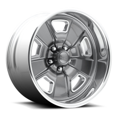 FOOSE 17X8 FOUR42 (5X114.3) ET+1 CB72.65 GREY FACE / POLISHED WINDOWS AND STEP LIP-F2307806545S