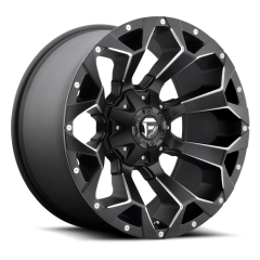 FUEL 17X8.5 ASSAULT (BLANK) ET+14 CB78.1 BLACK/MILLED EDGES WHEEL AND TYRE PACKAGE