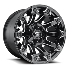 FUEL 20X10 BATTLE AXE (6X139.7) ET-18 CB106.4 GLOSS BLACK/MILLED WHEEL AND TYRE PACKAGE