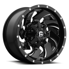 FUEL 20X9 CLEAVER (6X135/6X139.7) ET+20 CB106.4 GLOSS BLACK/MILLED EDGES WHEEL AND TYRE PACKAGE