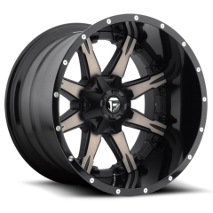 FUEL 20X9 NUTZ (6X139.7) ET+14 CB106.4  MATTE BLACK/MILLED SPOKES WHEEL AND TYRE PACKAGE