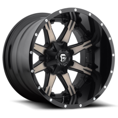 FUEL 20X9 NUTZ (6X139.7) ET+14 CB106.4  MATTE BLACK/MILLED SPOKES WHEEL AND TYRE PACKAGE