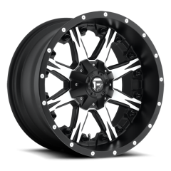 FUEL 17X9 NUTZ (6X135/6X139.7) ET+01 CB106.4 BLACK MACHINED WHEEL AND TYRE PACKAGE