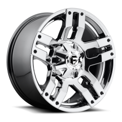 FUEL 20X9 PUMP (8X180) ET+20 CB125.1 CHROME WHEEL AND TYRE PACKAGE