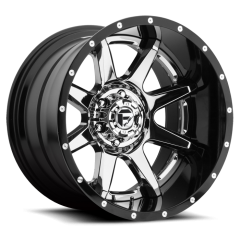 FUEL 20X10 RAMPAGE 2 PCE (5X150) ET-19 CB110.3 PVD CHROME/GLOSS BLACK WHEEL AND TYRE PACKAGE