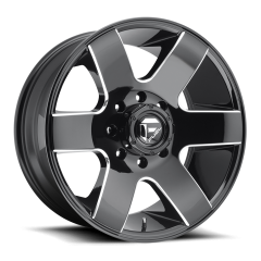 FUEL 20X9 TANK (6X139.7) ET+20 CB108.1 GLOSS BLACK/MILLED WHEEL AND TYRE PACKAGE