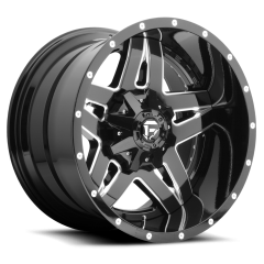 FUEL 20X10 FULL BLOWN (5X127) ET-12 CB78.1 GLOSS BLACK/MILLED WHEEL AND TYRE PACKAGE