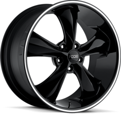 FOOSE 20X8.5 LEGEND SS (5X114.3) ET+32 CB70.7 GLOSS BLACK/PINSTRIPE WHEEL AND TYRE PACKAGE