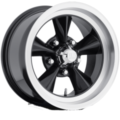 US MAGS 15X9 STANDARD (5X120.65) ET+01 CB72.6 GLOSS BLACK / POLISHED LIP