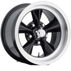 US MAGS 17X7 STANDARD (5X114.3) ET+1 CB72.65 BLACK TEXTURED/POLISHED LIP WHEEL AND TYRE PACKAGE