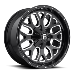 FUEL 20X9 TITAN (6X139.7) ET+20 CB106.4 GLOSS BLACK/MILLED EDGE WHEEL AND TYRE PACKAGE