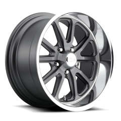 US MAGS 17X7 RAMBLER (5X120.65) ET+1 CB72.65 GUNMETAL/POLISHED LIP WHEEL AND TYRE PACKAGE