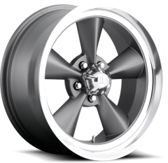 US MAGS 17X7 STANDARD (5X114.3) ET+01 CB72.6 MATTE GUNMETAL/POLISHED LIP WHEEL AND TYRE PACKAGE